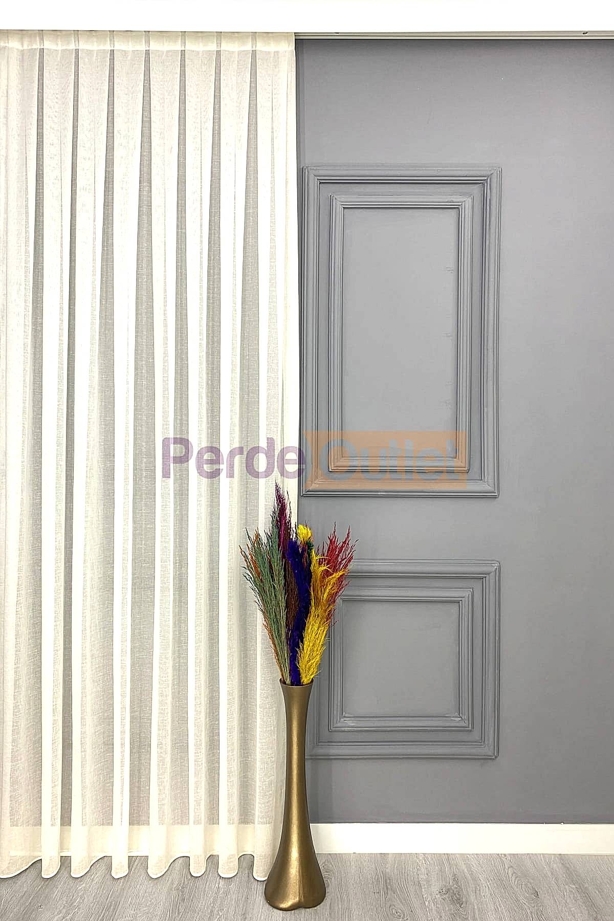 Krem Keten Tül Perde Krem Keten Tül Perde